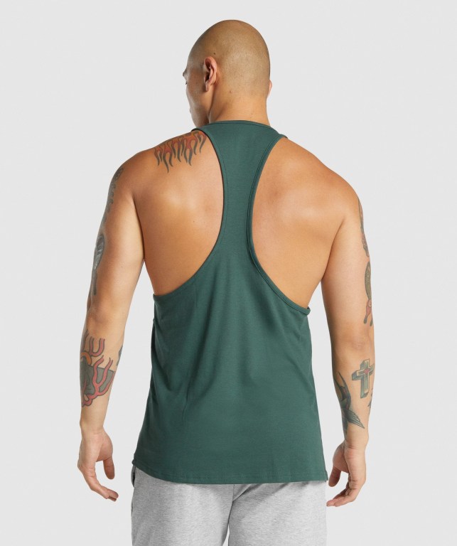 Gymshark Critical 2.0 Men's Tank Tops Dark Green | UAE-73QWUR