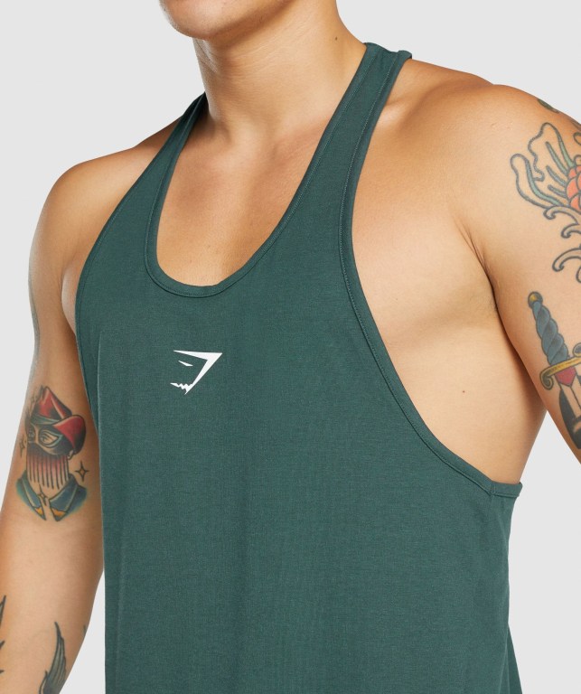 Gymshark Critical 2.0 Men's Tank Tops Dark Green | UAE-73QWUR