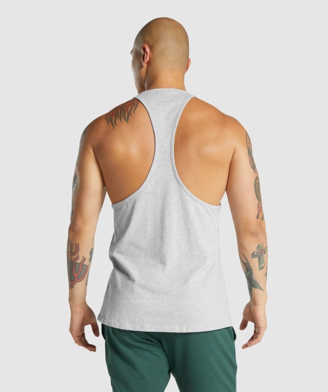 Gymshark Critical 2.0 Men's Tank Tops Light Grey | UAE-69OALJ