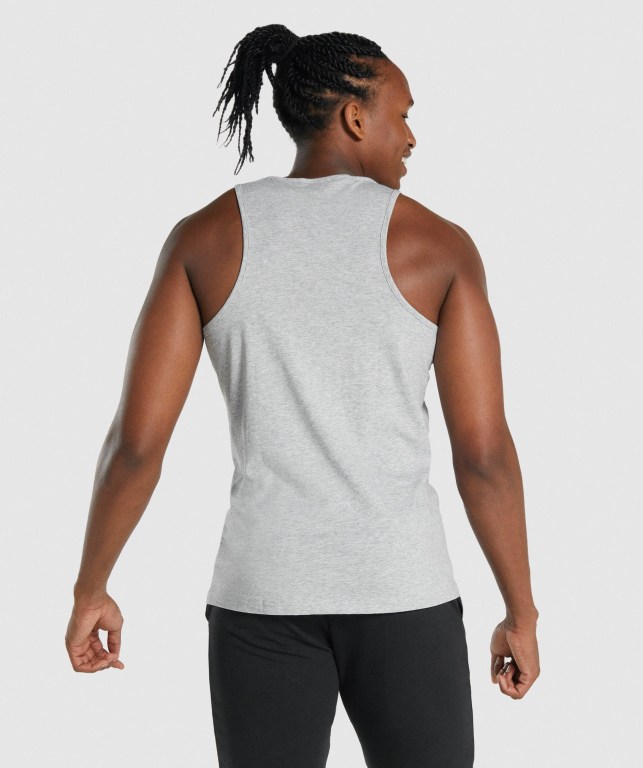 Gymshark Critical 2.0 Men's Tank Tops Light Grey | UAE-84AOKD