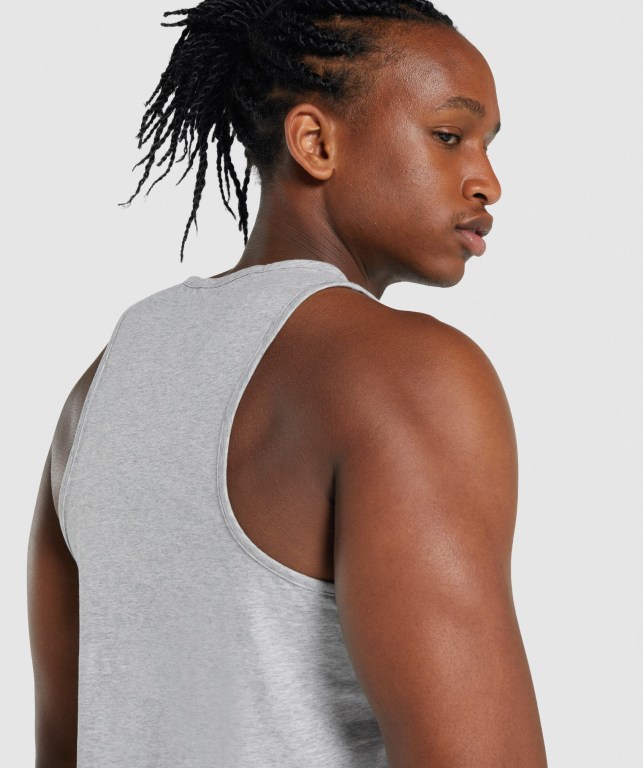 Gymshark Critical 2.0 Men's Tank Tops Light Grey | UAE-84AOKD