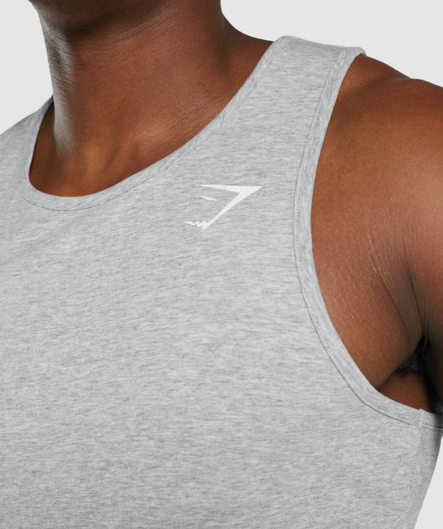 Gymshark Critical 2.0 Men's Tank Tops Light Grey | UAE-84AOKD