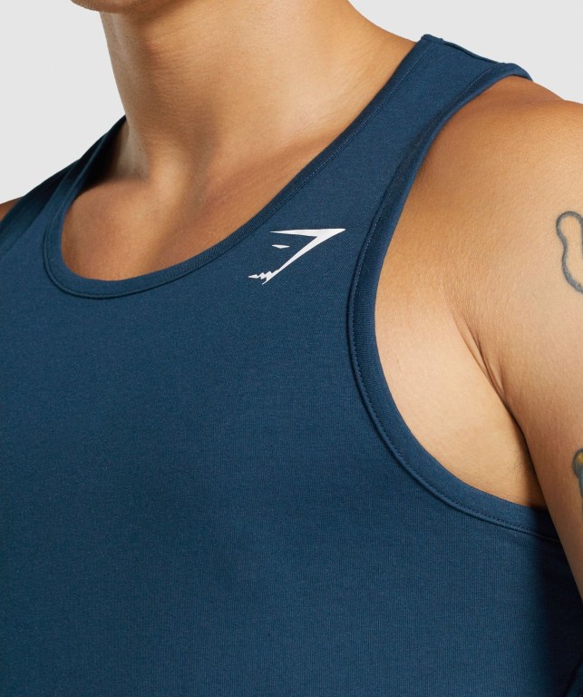 Gymshark Critical 2.0 Men's Tank Tops Navy | UAE-51MWQS