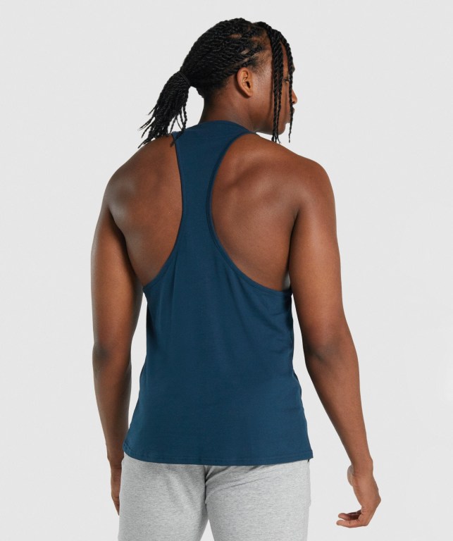 Gymshark Critical 2.0 Men's Tank Tops Navy | UAE-76HPOS