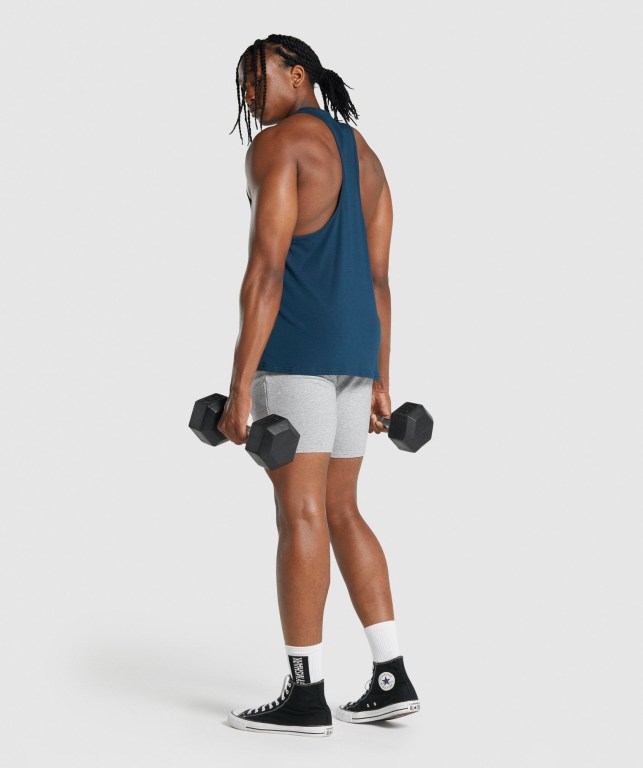 Gymshark Critical 2.0 Men's Tank Tops Navy | UAE-76HPOS