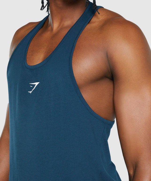 Gymshark Critical 2.0 Men's Tank Tops Navy | UAE-76HPOS