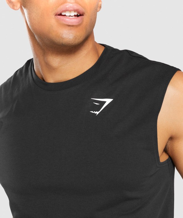 Gymshark Critical Sleeveless Men's Tank Tops Black | UAE-37EGDT