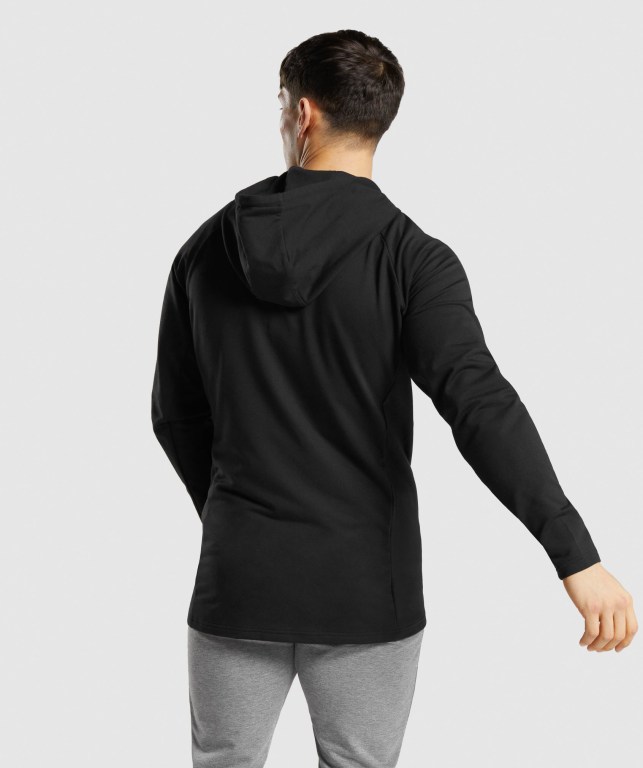 Gymshark Critical Zip Men's Hoodies Black | UAE-38JBWM