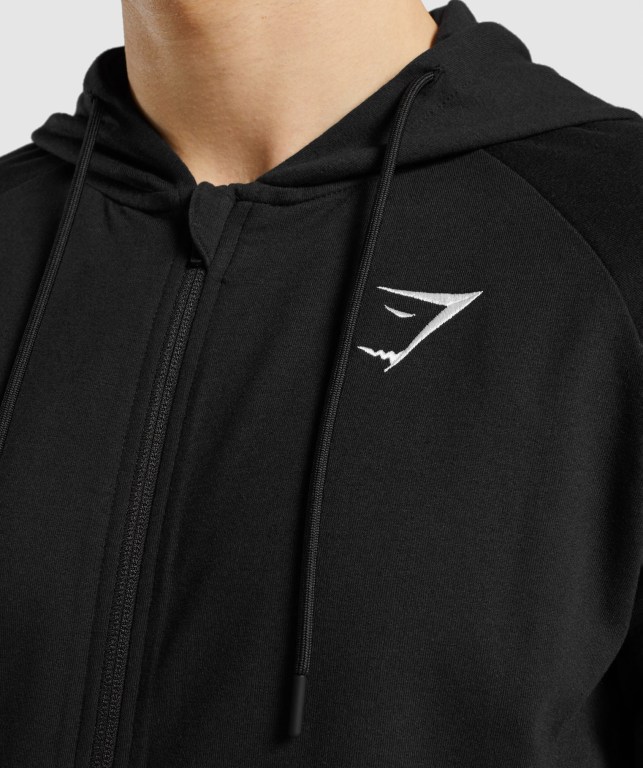 Gymshark Critical Zip Men's Hoodies Black | UAE-38JBWM