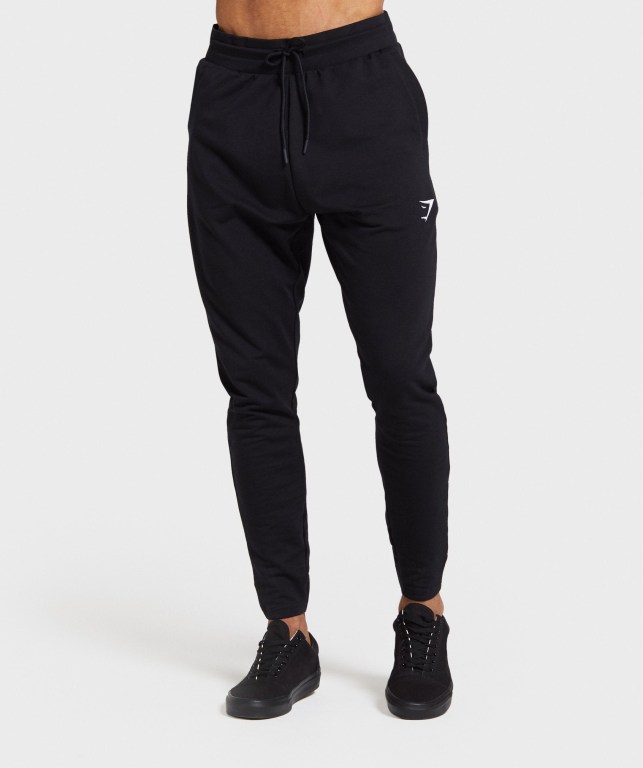 Gymshark Critical Zip Men\'s Joggers Black | UAE-34NGLE