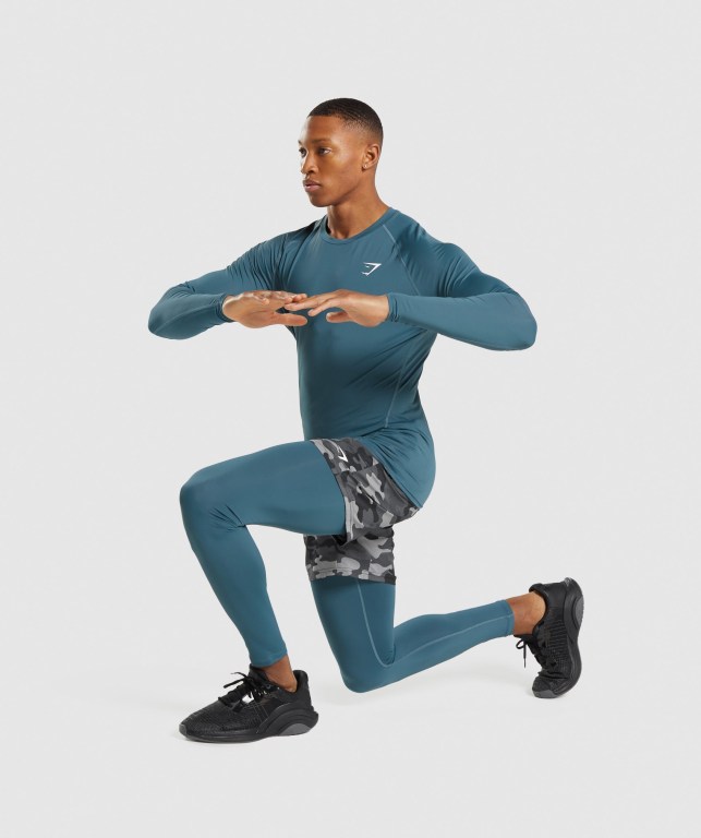 Gymshark Element Baselayer Men's Joggers Turquoise | UAE-08NRIU