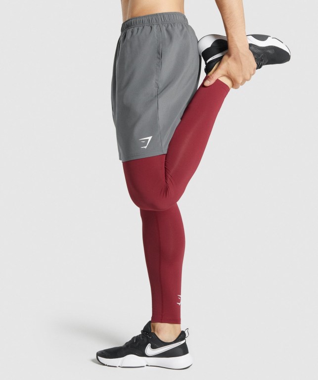 Gymshark Element Baselayer Men's Joggers Burgundy | UAE-13DBUV