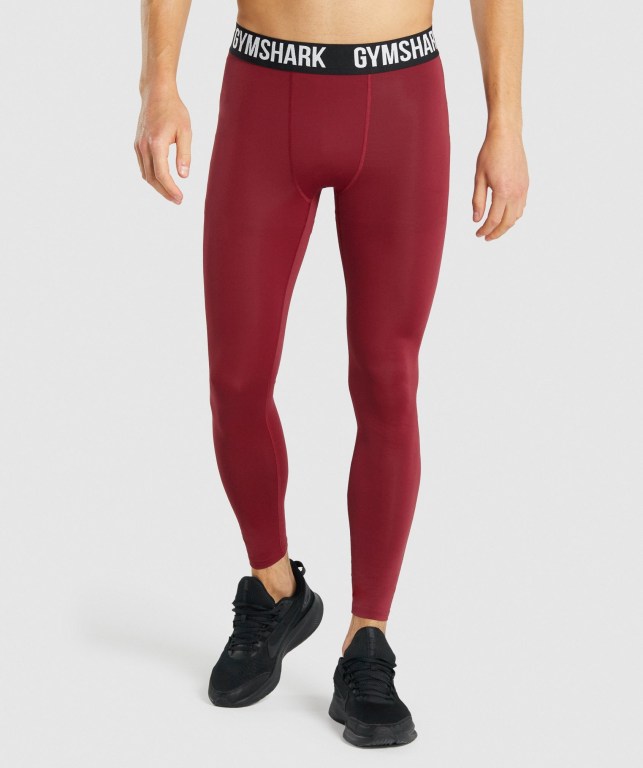 Gymshark Element Baselayer Men\'s Joggers Burgundy | UAE-13DBUV