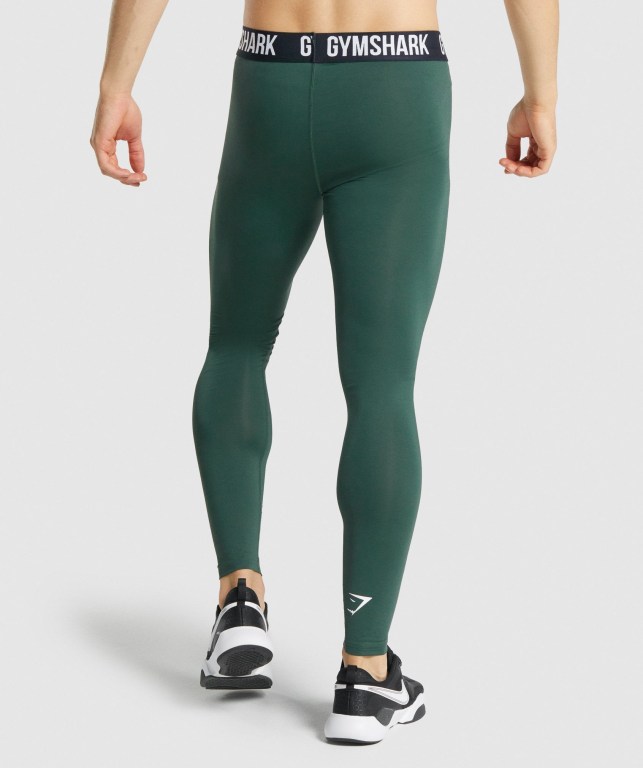 Gymshark Element Baselayer Men's Joggers Dark Green | UAE-71CITB