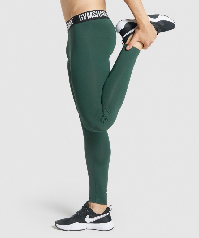 Gymshark Element Baselayer Men's Joggers Dark Green | UAE-71CITB