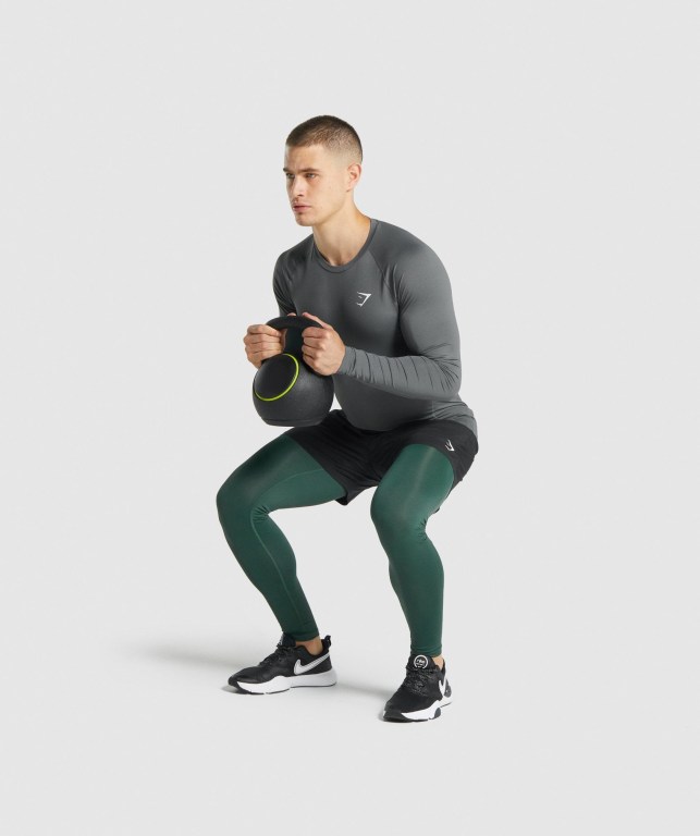 Gymshark Element Baselayer Men's Joggers Dark Green | UAE-71CITB