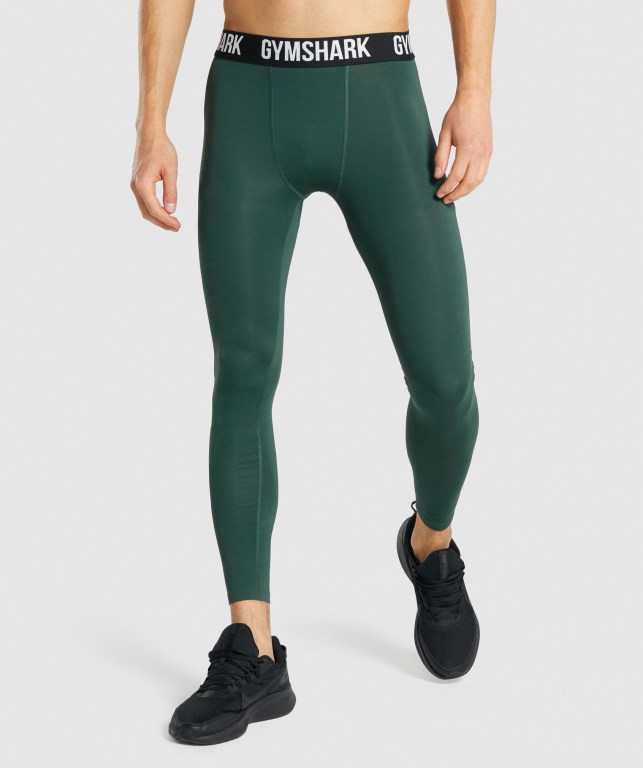 Gymshark Element Baselayer Men\'s Joggers Dark Green | UAE-71CITB