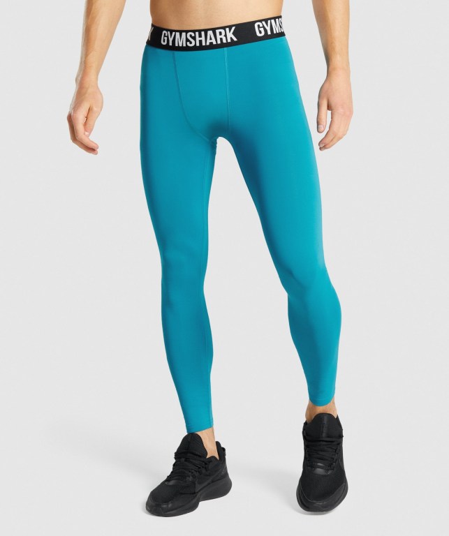 Gymshark Element Baselayer Men\'s Joggers Blue | UAE-92QYEX