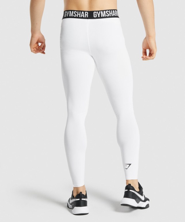 Gymshark Element Baselayer Men's Joggers White | UAE-94QEWC