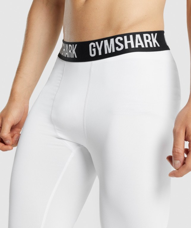 Gymshark Element Baselayer Men's Joggers White | UAE-94QEWC