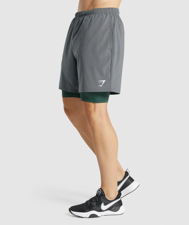 Gymshark Element Baselayer Men's Shorts Dark Green | UAE-07SGBE