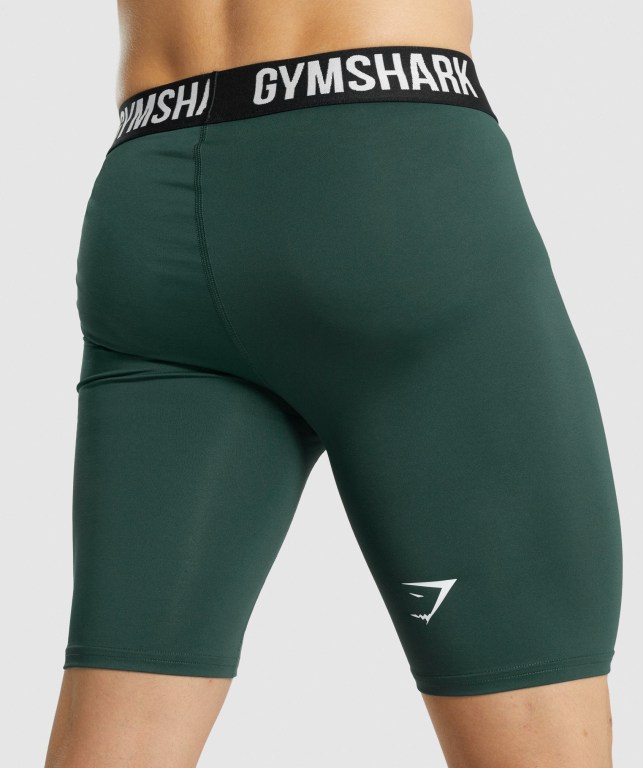 Gymshark Element Baselayer Men's Shorts Dark Green | UAE-07SGBE