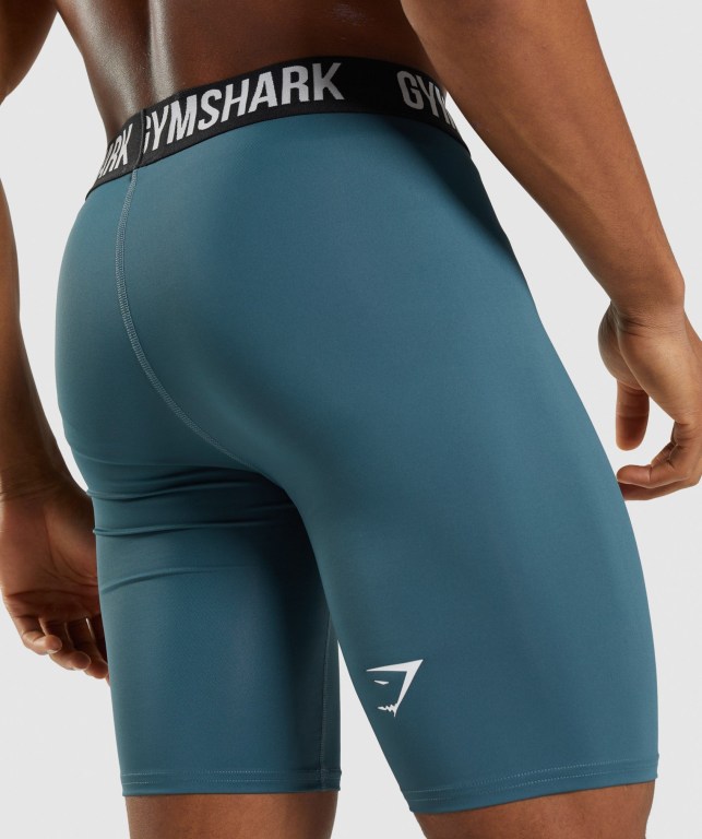 Gymshark Element Baselayer Men's Shorts Turquoise | UAE-18UDAQ