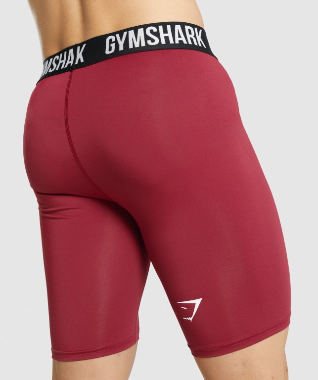 Gymshark Element Baselayer Men's Shorts Burgundy | UAE-35FWPS