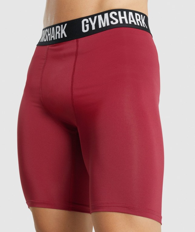 Gymshark Element Baselayer Men's Shorts Burgundy | UAE-35FWPS