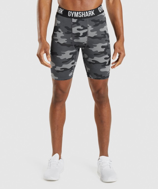 Gymshark Element Baselayer Men\'s Shorts Grey | UAE-69KUVL