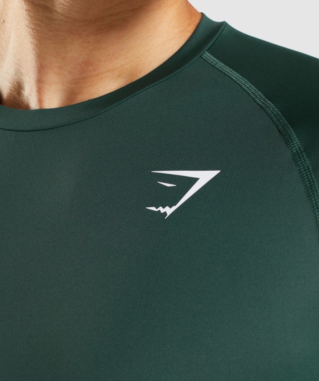 Gymshark Element Baselayer Men's T Shirts Dark Green | UAE-84GCSB