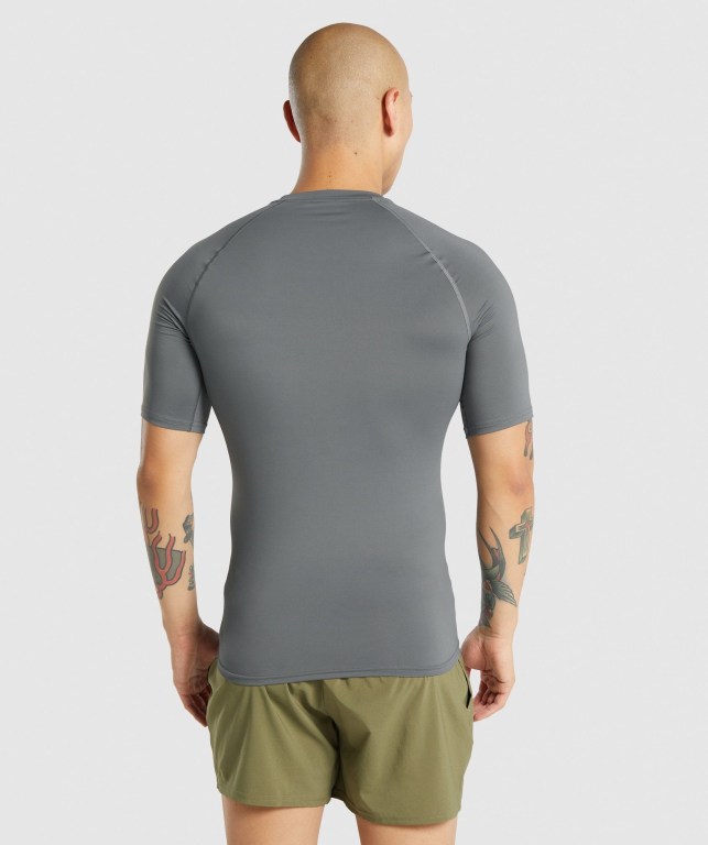 Gymshark Element Baselayer Men's T Shirts Grey | UAE-86DBLI