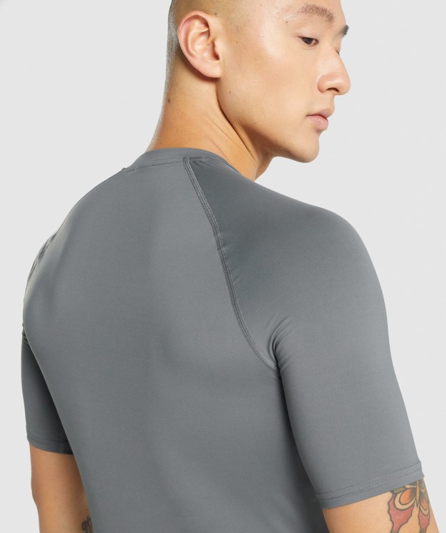 Gymshark Element Baselayer Men's T Shirts Grey | UAE-86DBLI