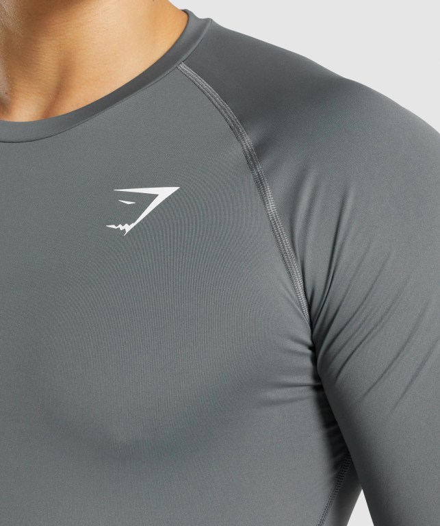 Gymshark Element Baselayer Men's T Shirts Grey | UAE-86DBLI