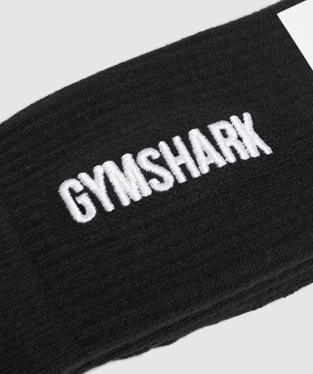 Gymshark Embroidered Logo Women's Socks Black | UAE-34EBMC