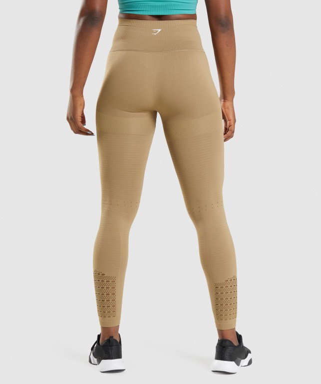 Gymshark Energy Seamless High Waisted Women's Leggings Brown | UAE-72TEHJ