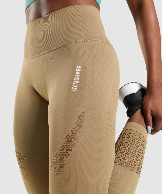 Gymshark Energy Seamless High Waisted Women's Leggings Brown | UAE-72TEHJ