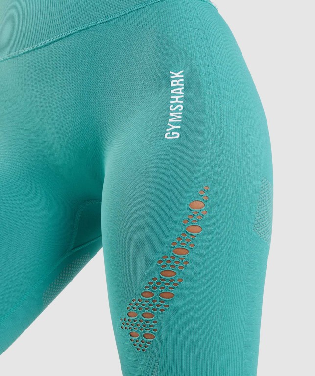 Gymshark Energy Seamless High Waisted Women's Leggings Turquoise | UAE-92IGJU