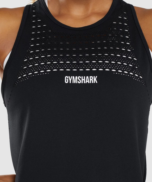 Gymshark Energy Seamless Loose Women's Tank Tops Black | UAE-50QBRF