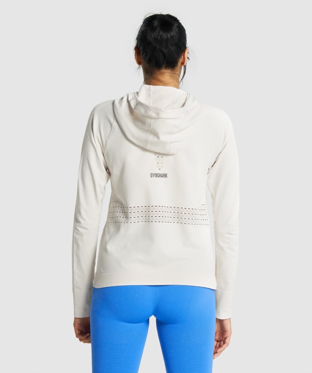 Gymshark Energy Seamless Women's Hoodies Cream | UAE-34JPTX