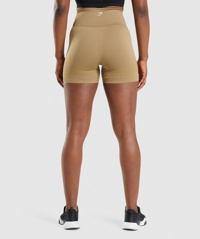 Gymshark Energy Seamless Women's Shorts Brown | UAE-24GCXL