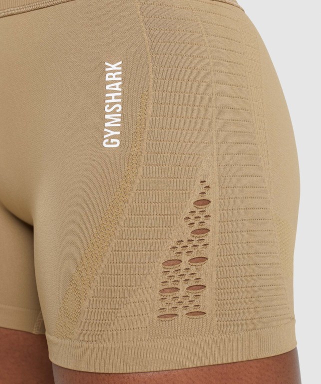 Gymshark Energy Seamless Women's Shorts Brown | UAE-24GCXL