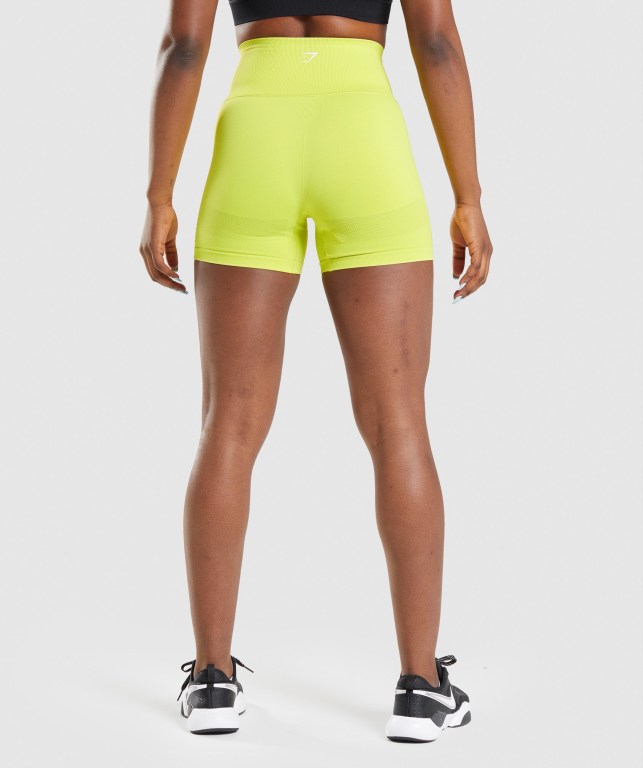 Gymshark Energy Seamless Women's Shorts Yellow | UAE-43OYVP