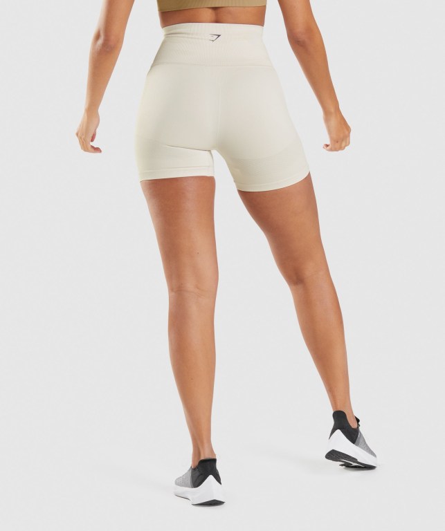 Gymshark Energy Seamless Women's Shorts White | UAE-48GEWX