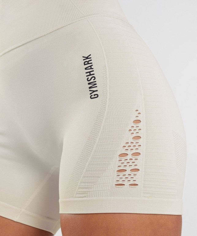 Gymshark Energy Seamless Women's Shorts White | UAE-48GEWX