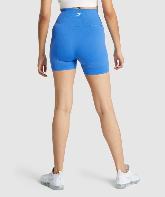 Gymshark Energy Seamless Women's Shorts Blue | UAE-67BVCI