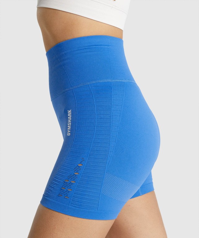 Gymshark Energy Seamless Women's Shorts Blue | UAE-67BVCI