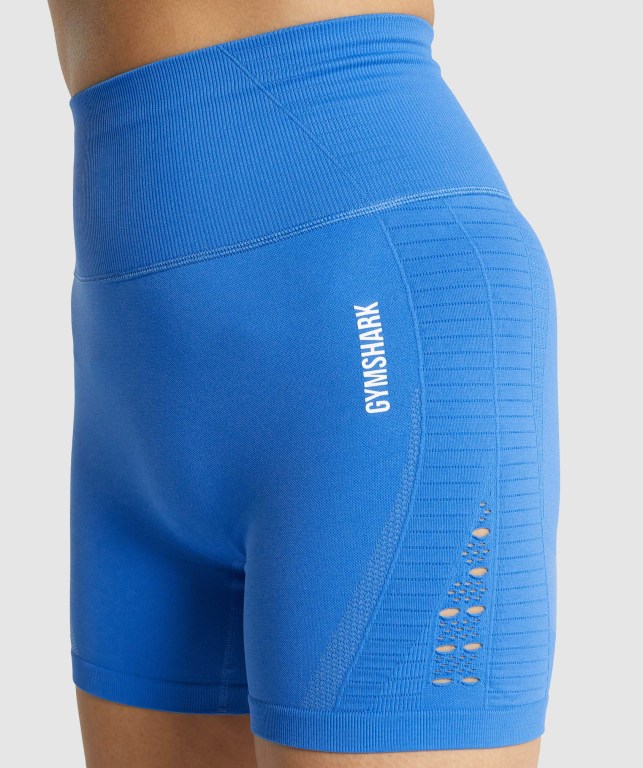 Gymshark Energy Seamless Women's Shorts Blue | UAE-67BVCI