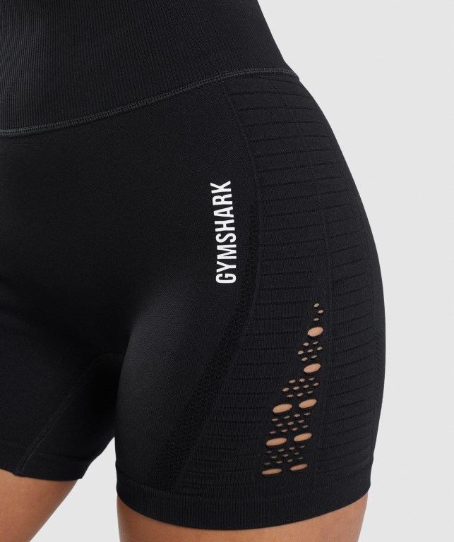 Gymshark Energy Seamless Women's Shorts Black | UAE-72YEDH