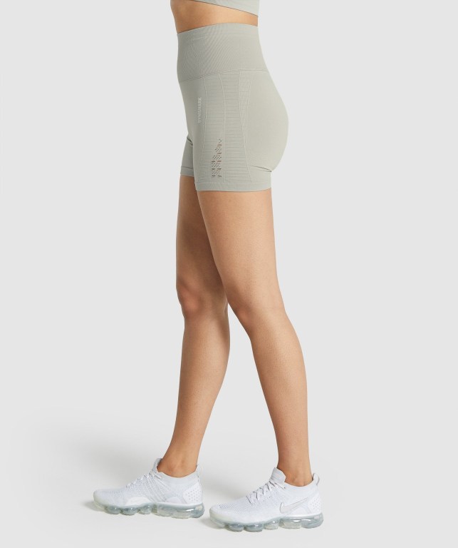 Gymshark Energy Seamless Women's Shorts Light Grey | UAE-95LJXE